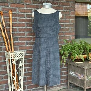 J. Crew gray textured cotton sleeveless scoop neck fit and flare dress. Size 10